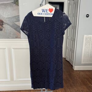 Laundry By Shelli Segal Navy Lace Mini Dress